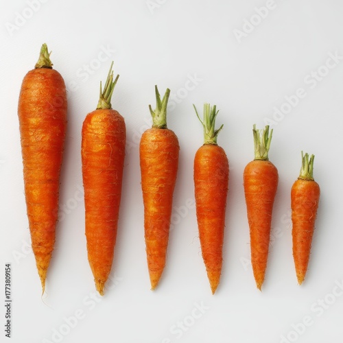 A collection of fresh, vibrant carrots of varying sizes