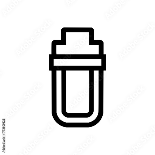 Cocktail shaker icon vector illustration for bar equipment and drink mixing in simple outline style design