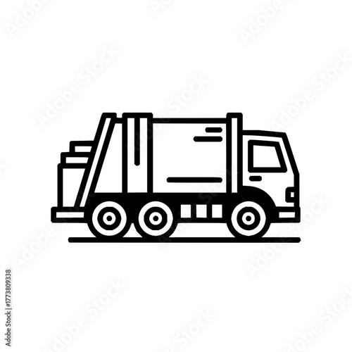 Garbage truck vector illustration for waste management and sanitation services icon design and clip art use