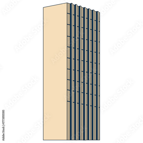 Wallpaper Mural Architectural Illustration Modern Building Facade Torontodigital.ca