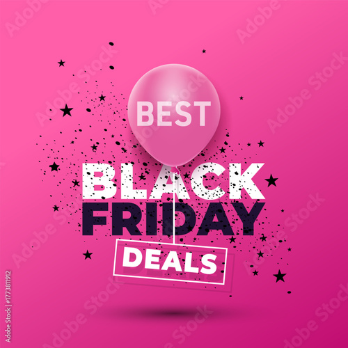 Best Black Friday deals logotype sales promotion advertisement post design.
