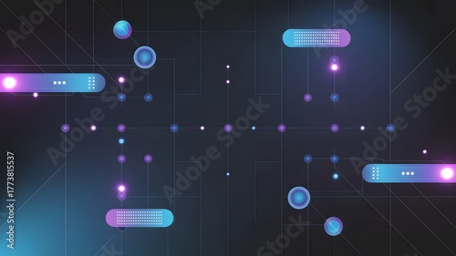 Futuristic Digital Art Background with Glowing Elements and Geometric Design
