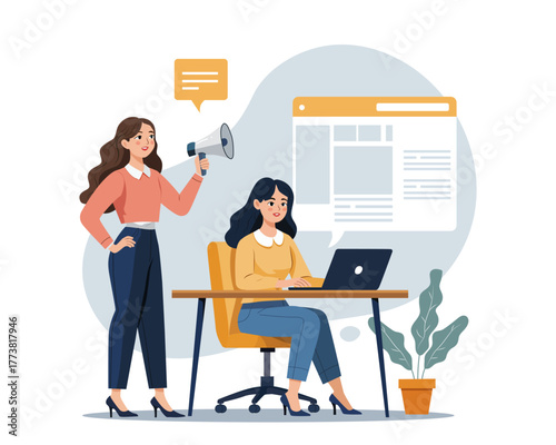 Marketing and promotion concept. Flat design