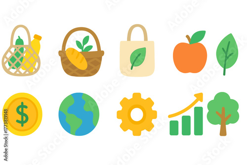 Eco-friendly linear icon set. Sustainability, nature, environment icons collection