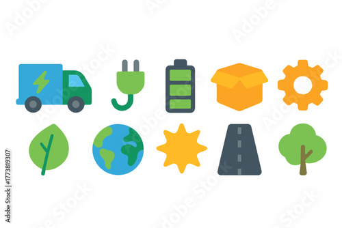 Eco-friendly linear icon set. Sustainable, energy, nature, environment line icons