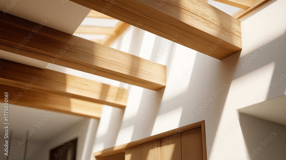 Fototapeta premium シンプルでモダンウッドな雰囲気の部屋