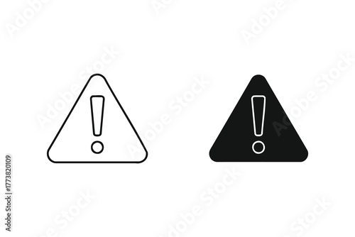 Warning sign icon isolated on white background