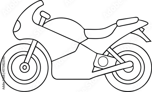 Classic motorcycle outline illustration representing sportbike and vehicle design creativity