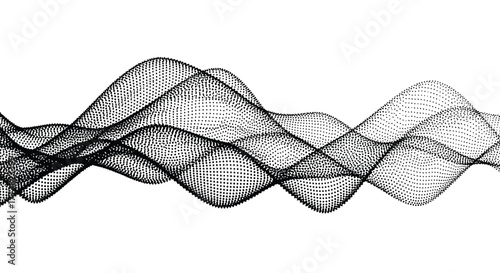 Abstract black and white wavy lines forming a repeating pattern