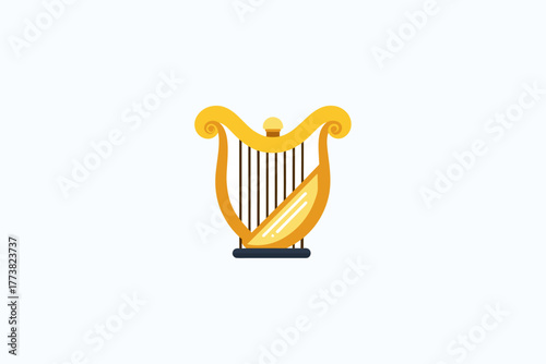 Harp design vector on whie background