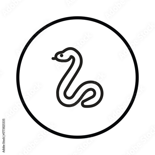 Wallpaper Mural A snake inside a circle depicted with thick black lines standing out Torontodigital.ca