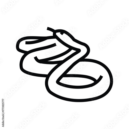A stylized coiled snake with thick black outline