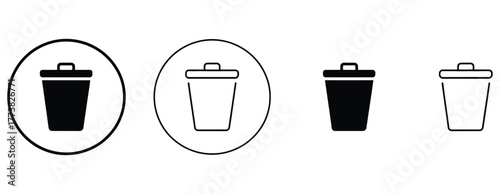 Simplify your design with these minimalist trash can icons, perfect for apps, websites, and eco-friendly projects, ensure clarity and style in every user interface, waste management