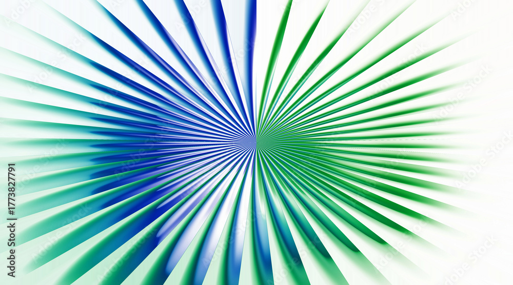 Obraz premium Abstract burst of blue and green rays emanating from a central point.