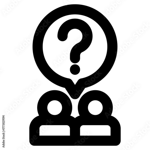 Question vector line icon bold