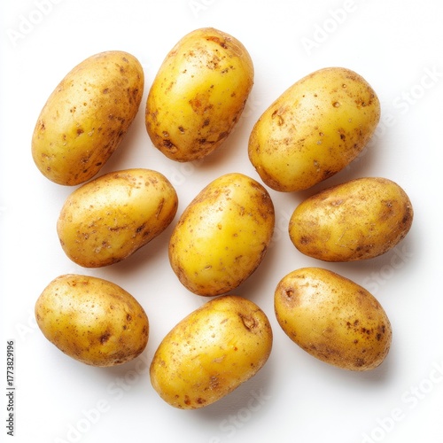 Fresh potatoes are arranged and ready to be used