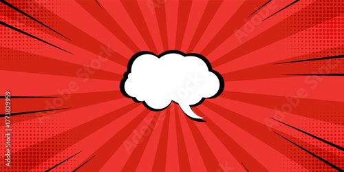 Pop Up Retro Comic Background. Vector halftone illustration. Vintage background for comic superhero text, speech bubble, message.