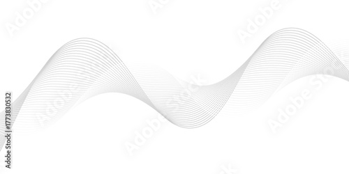 Abstract vector background with black wavy lines. Fluid vector shaped background. Abstract smooth wave on a white background.