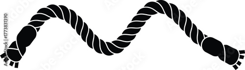 Durable Twisted Manila Rope Natural Fiber Cordage Vector silhouette