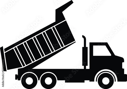 Heavy Duty Hauling for Construction and Mining Dump Truck Vector silhouette