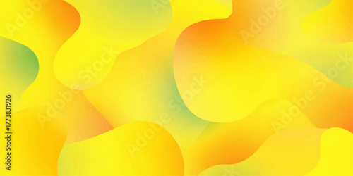 Bright orange and yellow abstract background featuring a flowing wave design with sun-like energy and decorative texture