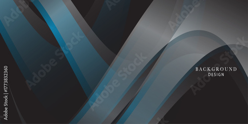 Blue silver background with wavy abstract shapes