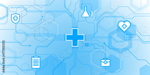 Vector white medical background.geometric hexagons shape.futuristic.medical icons.