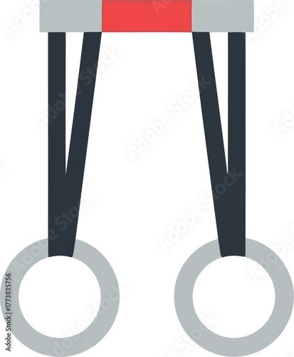 Gymnastic rings sport training fitness equipment isolated vector