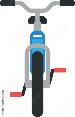 Retro cruiser bicycle front view isolated clean design vector