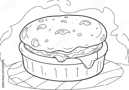 Whimsical Welsh Rarebit Sketch: A Charming Culinary Illustration