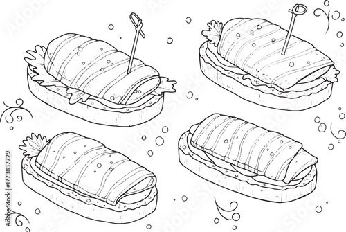 Elegant smoked salmon canap