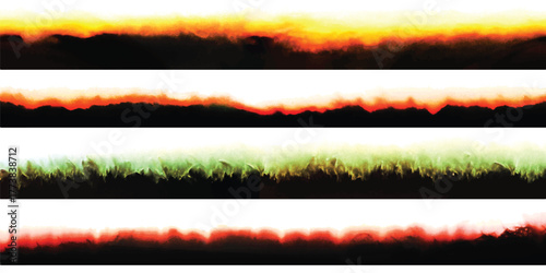 Photo Film Frame Burn Edges Colour Collection Number Seven as Modern Analog Devices Style Template - Fiery Orange Red and Yellow on White Background - Retro Graphic Design