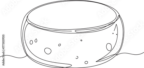 Minimalist Outline of an Empty Aquarium Bowl for Creative and Ar