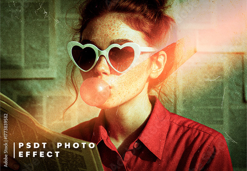 Red And Green Analog Retro Film Fade Photo Effect