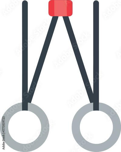 Gymnastics rings strength training athlete workout sport vector