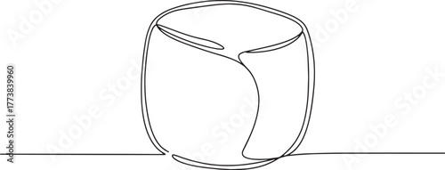 Minimalist marshmallow illustration continuous line drawing for