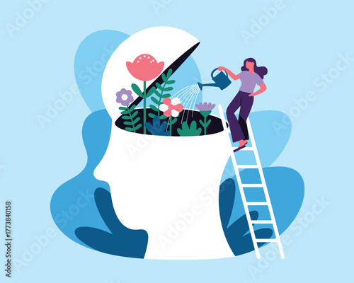 Cultivating mental health and positive thoughts with gardening and self care