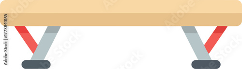 Gymnastics balance beam sport equipment training vector