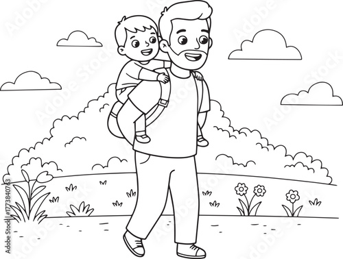 Delightful illustration showcasing the cherished bond of father