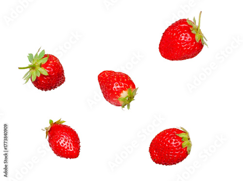 Strawberries isolated on a white background, contour