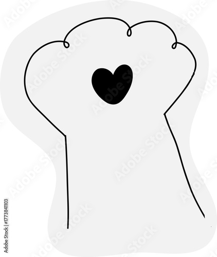 Heart doodle hand drawn Cute simple element japan style, sketch decorations. Small tattoo 