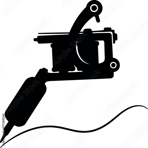 Vintage tattoo machine silhouette vector graphic artistic design vector