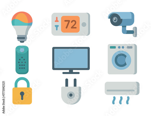 Vector Smart home devices and gadgets for modern living and automation