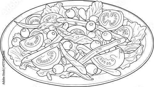 Elegant Line Art Illustration: A Classic Ni