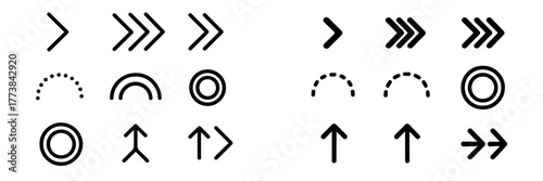 Various arrow and shape icons for design projects showing diverse patterns and directions