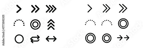 Geometric black and white shapes for design and decoration layouts created in a modern style