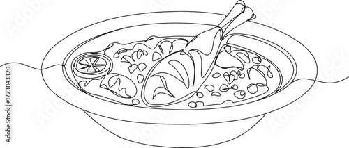 Elegant continuous line illustration of traditional Egyptian Mah