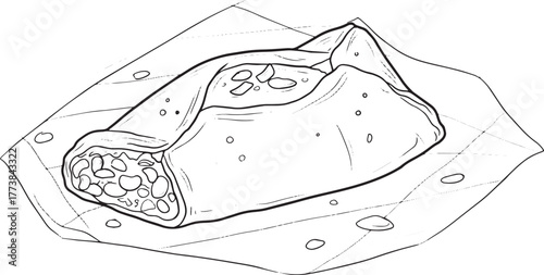 Elegant monochrome line art illustration of a traditional Morocc