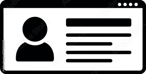 Minimalist user profile icon on digital interface vector