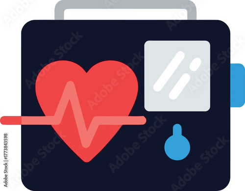 Medical heart monitor electrocardiogram ecg graphic icon vector